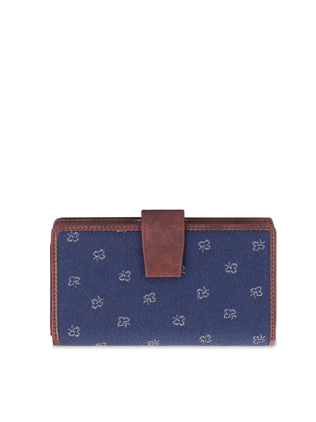 

THE CLOWNFISH Filipia Women Floral Printed Two Fold Wallet, Navy blue
