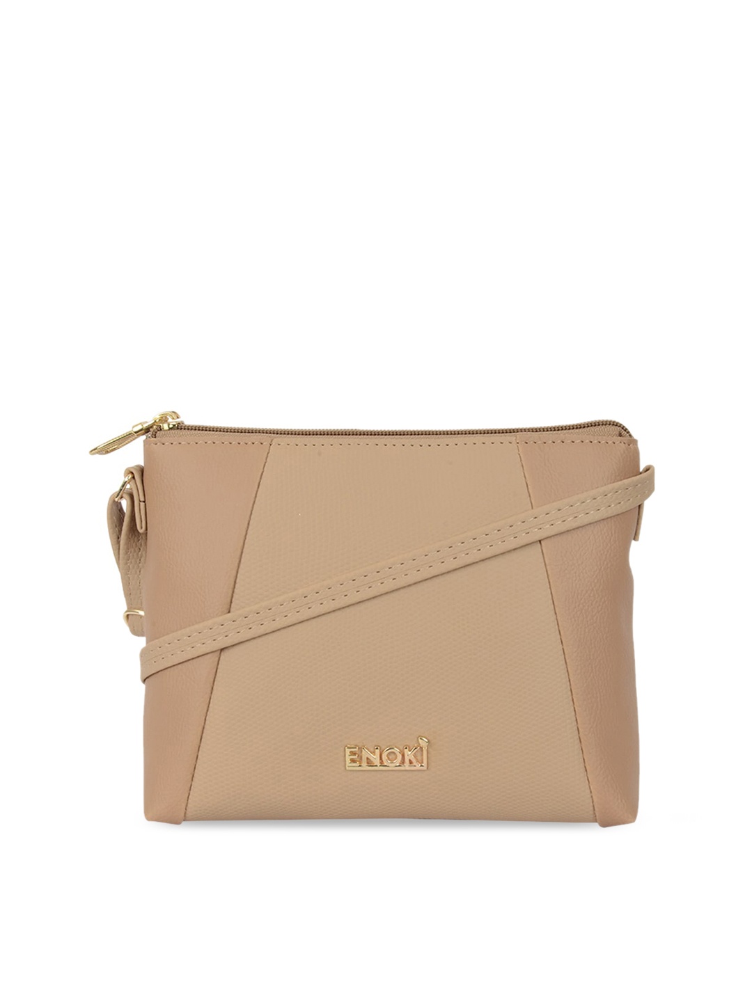 

ENOKI Textured Structured Sling Bag, Beige