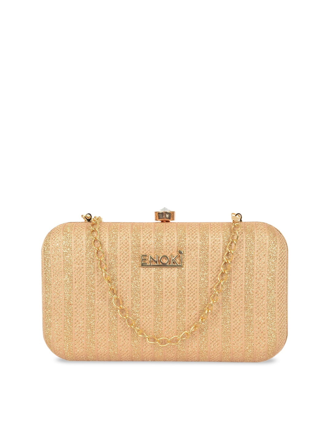 

ENOKI Textured Embellished Structured Handheld Bag, Gold