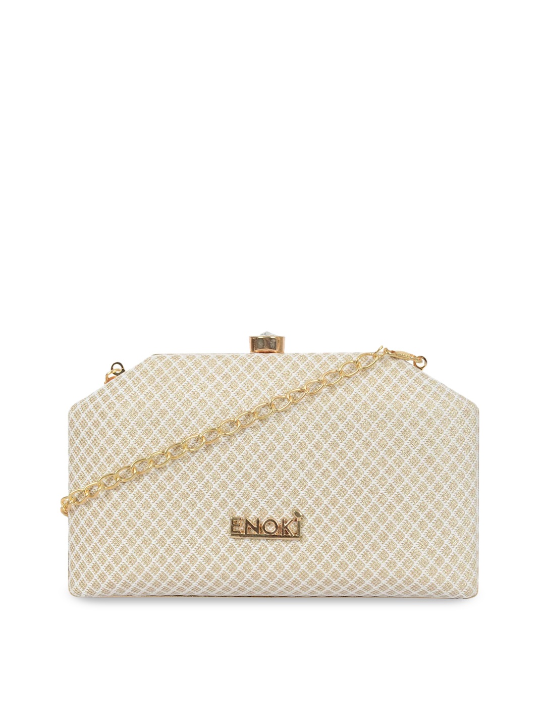 

ENOKI Textured Structured Sling Bag, Gold
