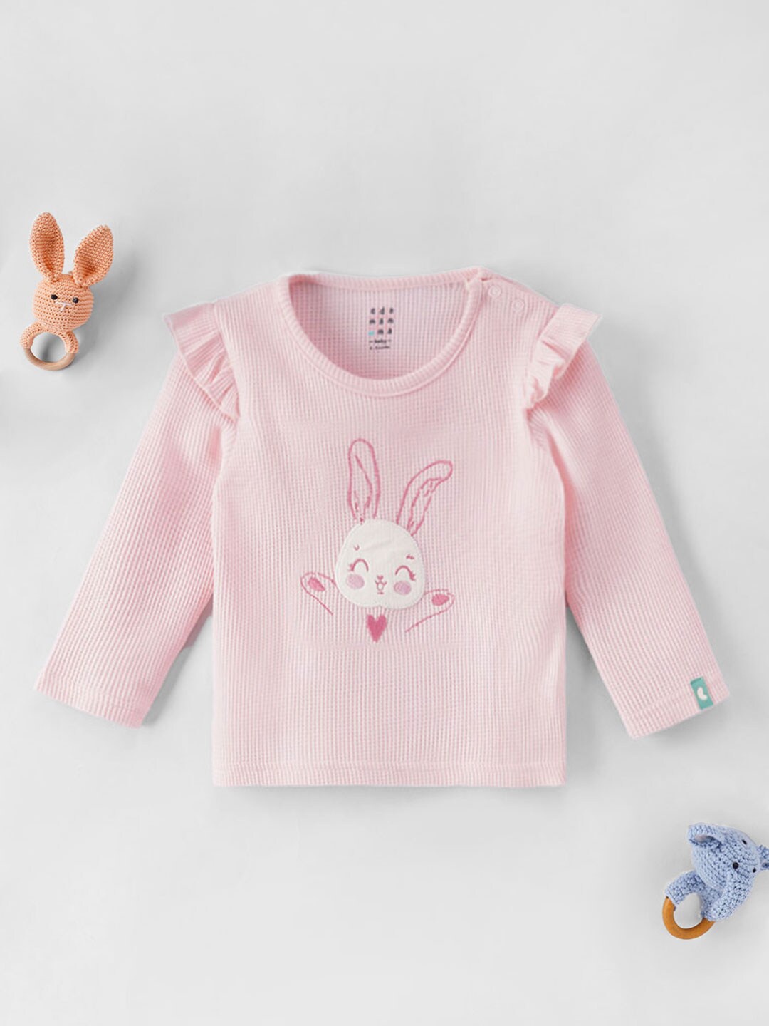 

Ed-a-Mamma Baby Infant Girls Applique Cotton T-shirt, Pink