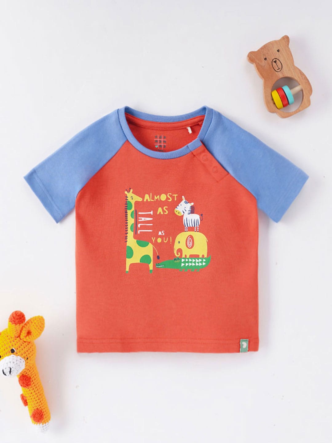 

Ed-a-Mamma Baby Infant Boys Graphic Printed Pure Cotton T-shirt, Orange