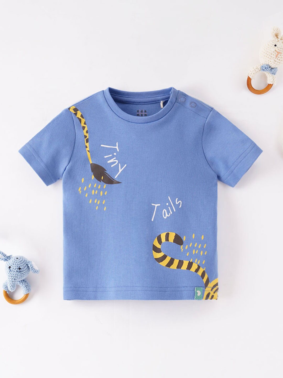 

Ed-a-Mamma Baby Infant Boys Typography Printed Cotton T-shirt, Blue