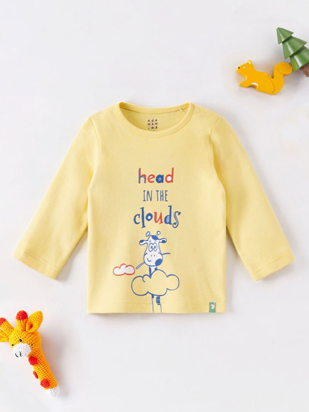 

Ed-a-Mamma Baby Infant Boys Typography Printed Pure Cotton T-shirt, Yellow