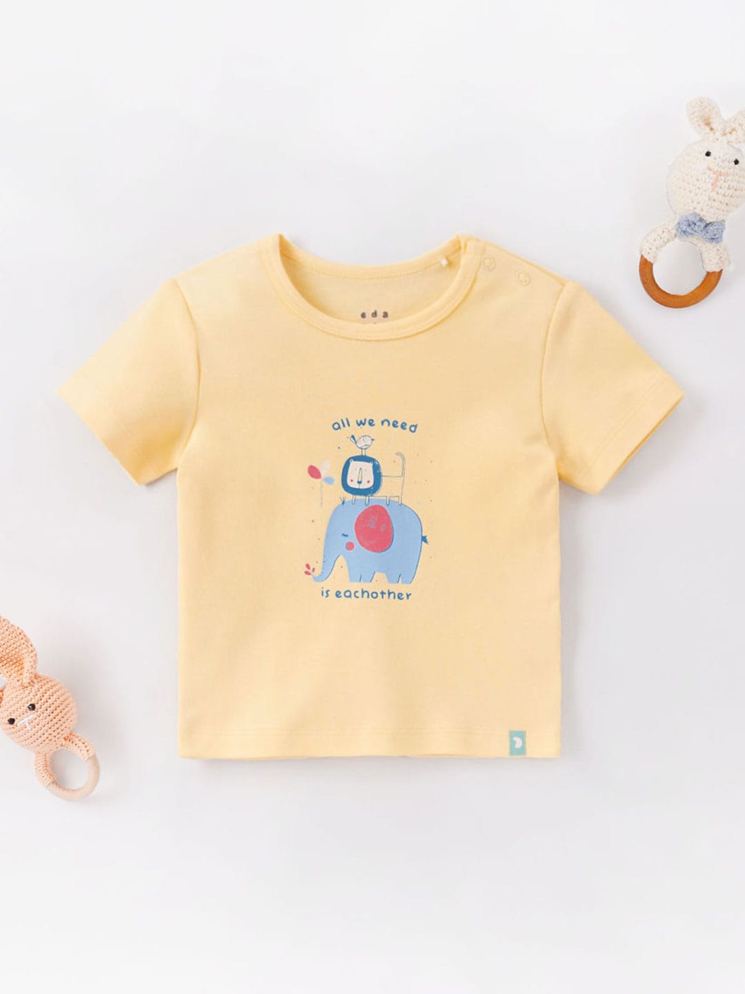 

Ed-a-Mamma Baby Infant Kids Graphic Printed Cotton T-Shirt, Yellow