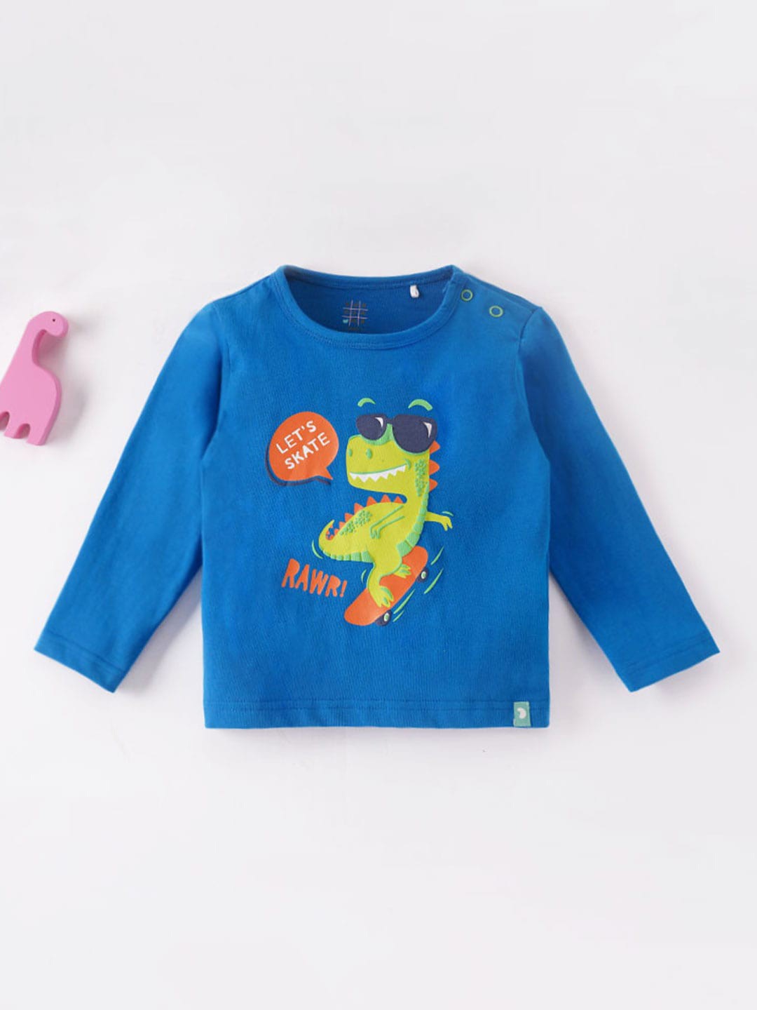 

Ed-a-Mamma Baby Infant Boys Graphic Printed Pure Cotton T-shirt, Blue