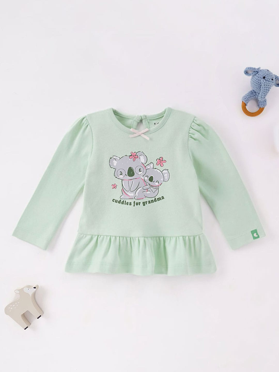 

Ed-a-Mamma Baby infant Girls Graphic Printed Cotton Top, Green