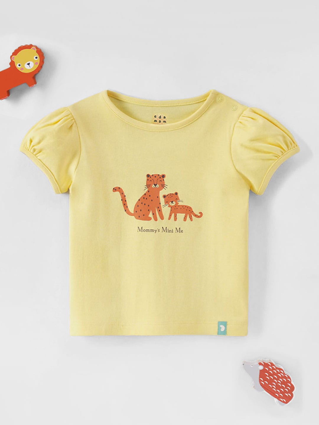 

Ed-a-Mamma Baby Infant Girls Graphic Printed Cotton T-shirt, Yellow