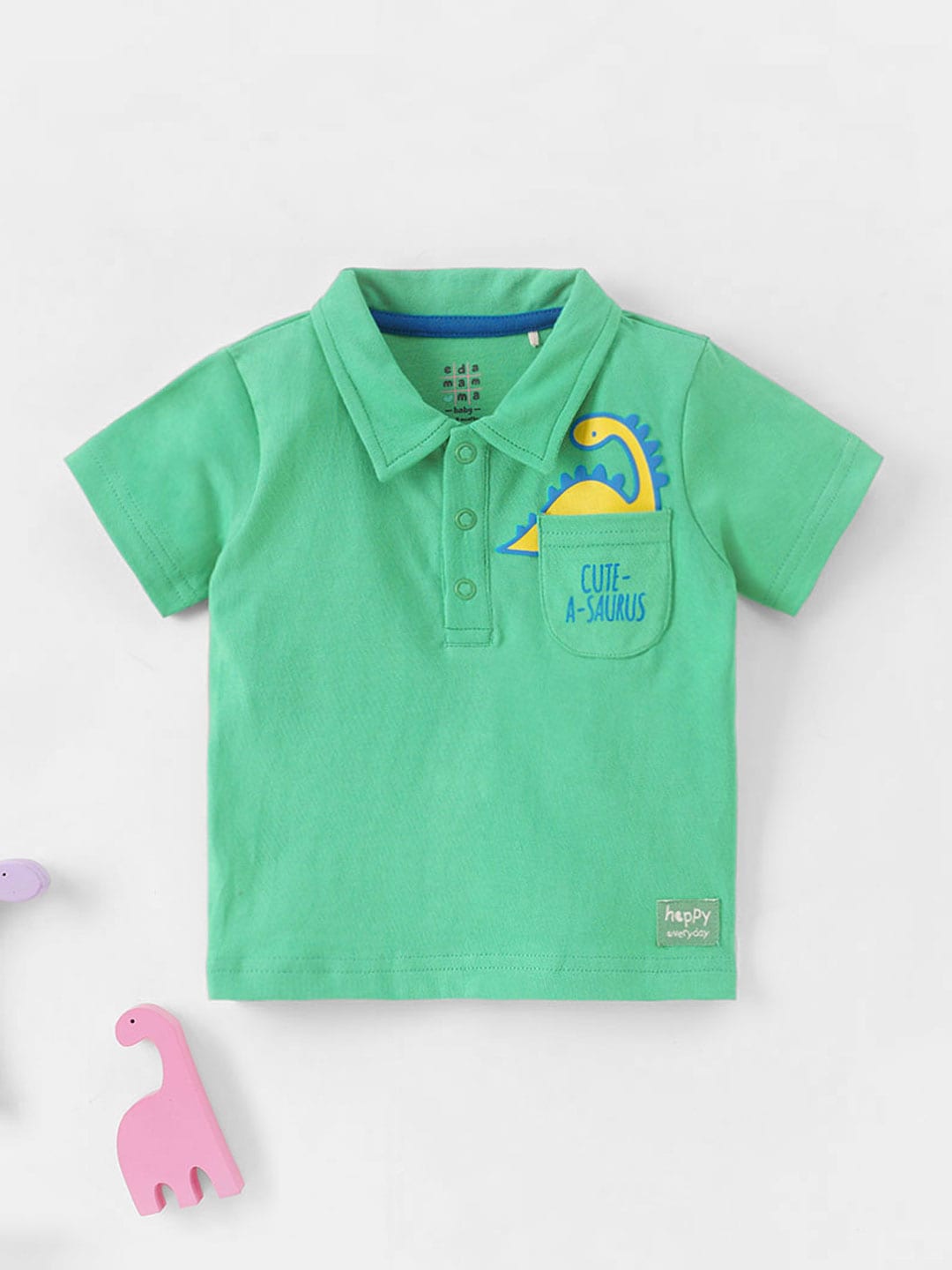 

Ed-a-Mamma Baby Boys Polo Collar Pure Cotton T-shirt, Green
