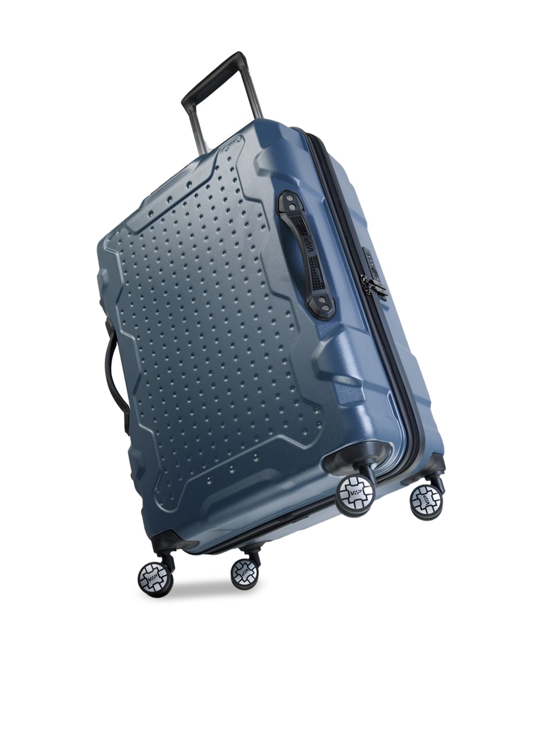 

VIP Textured Hard-Sided Medium Trolley Suitcase, Navy blue