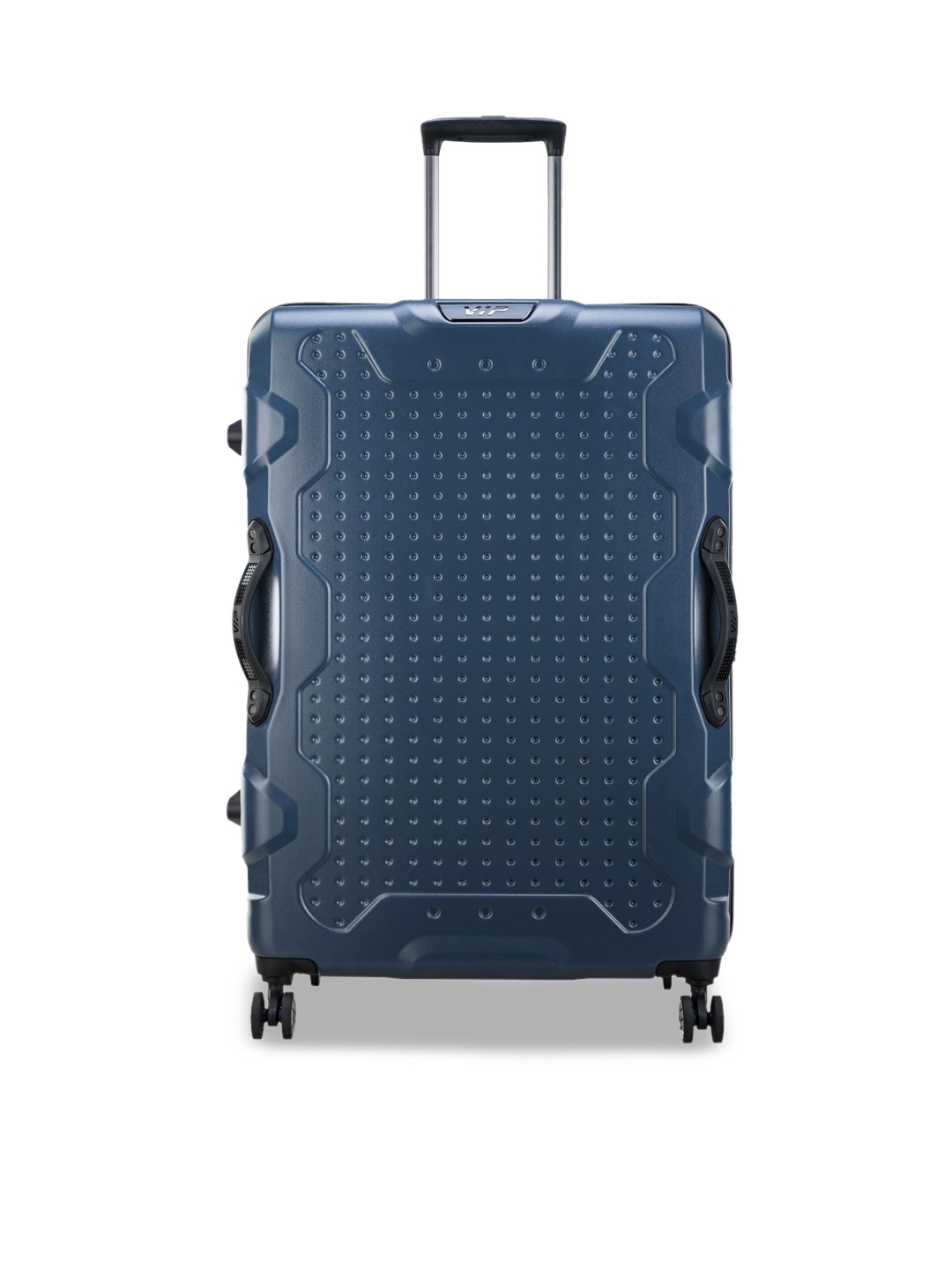 

VIP Highlander Textured Hard-Sided Large Trolley Suitcase, Navy blue