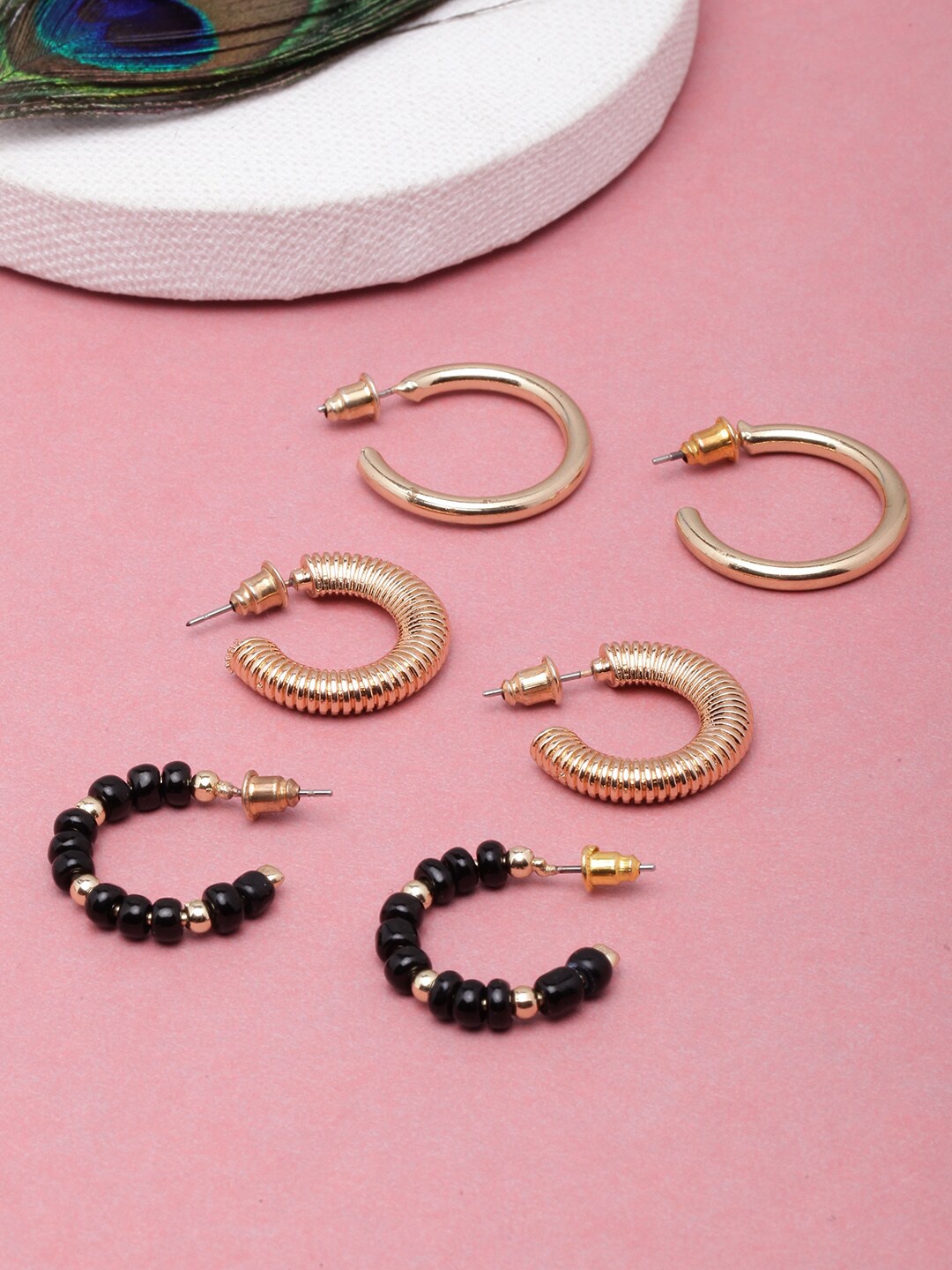 

DIVA WALK Gold-Toned Contemporary Half Hoop Earrings