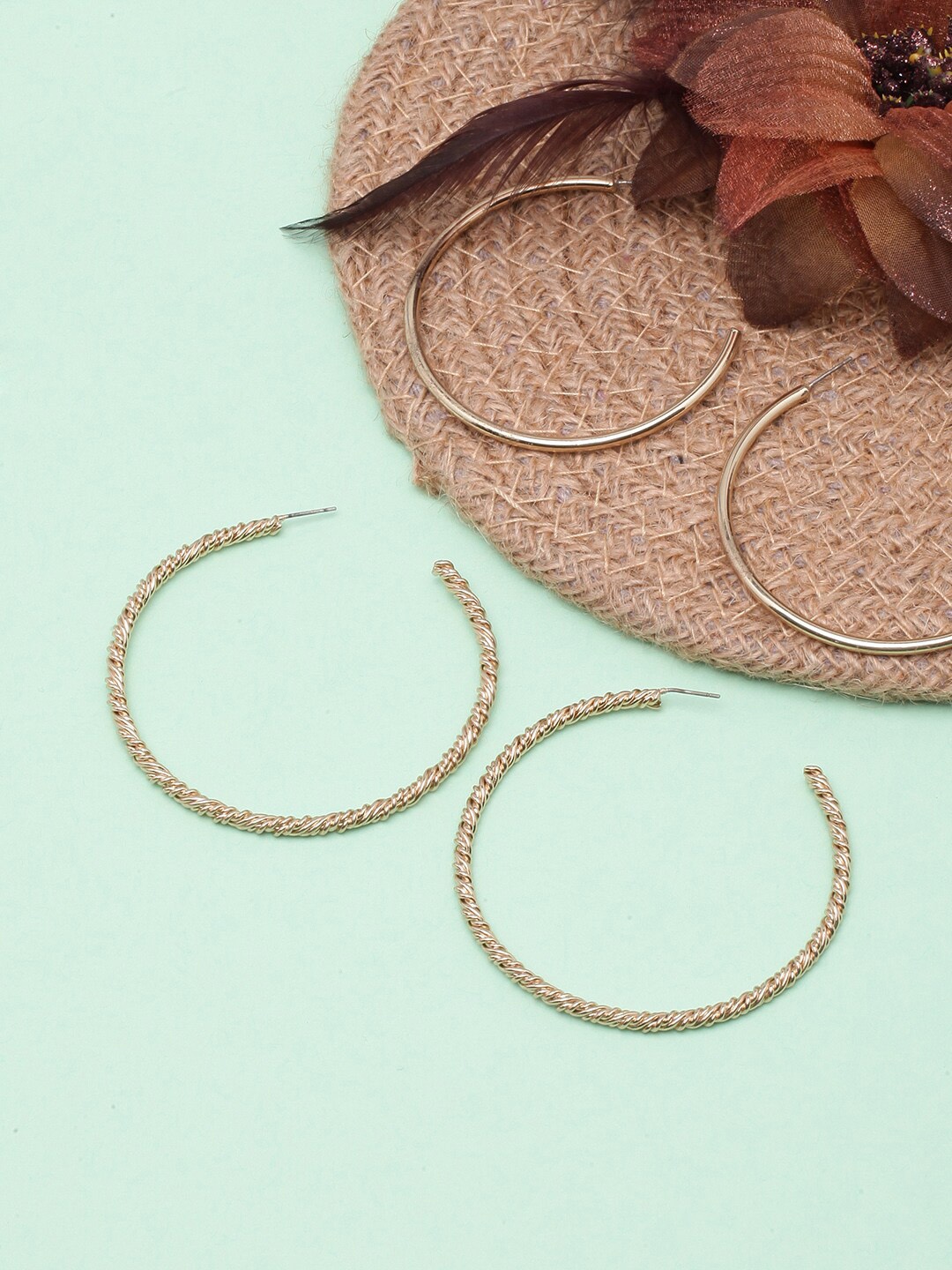 

DIVA WALK Gold-Plated Contemporary Half Hoop Earrings