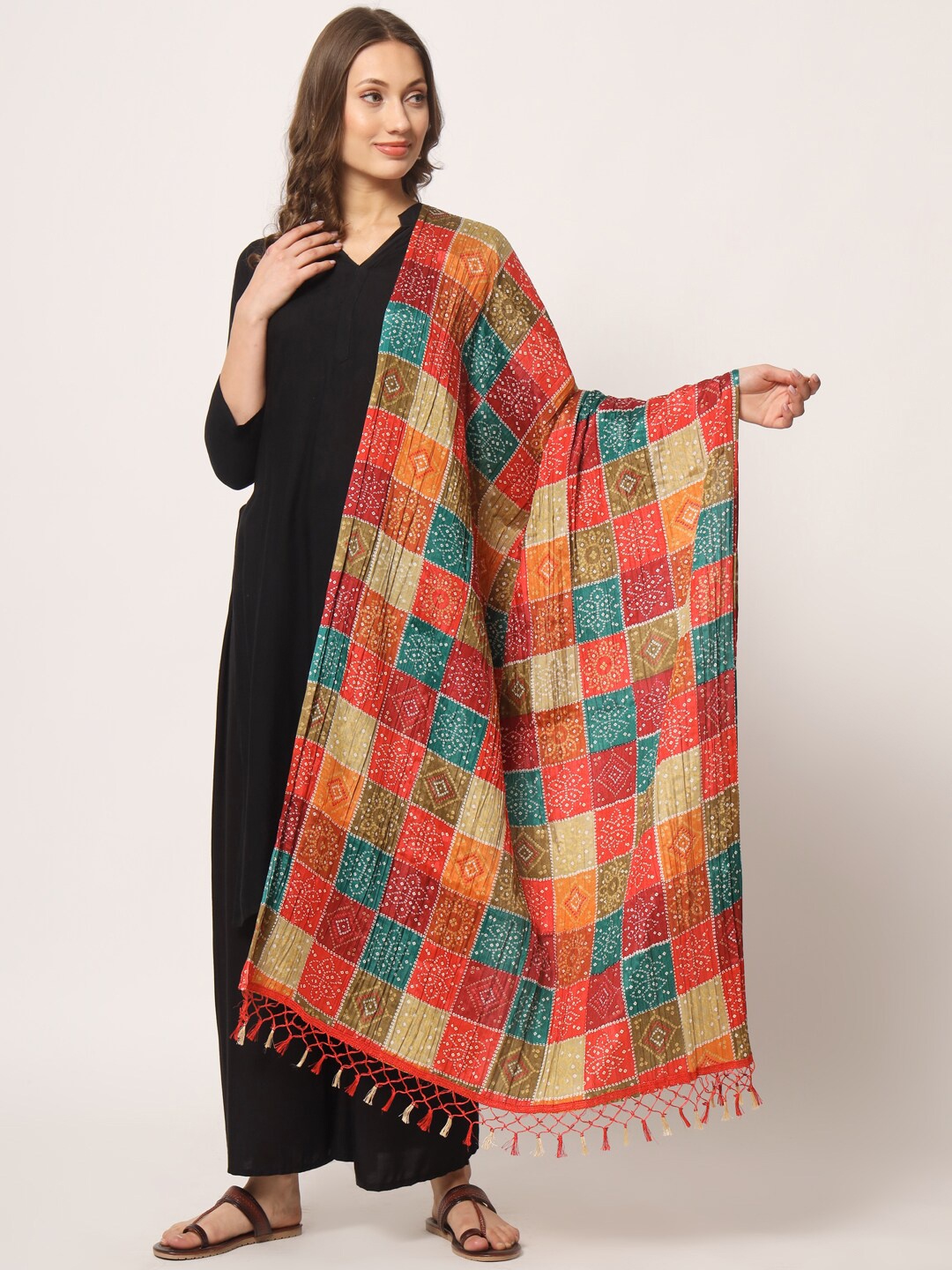 

Zamour Printed Bandhani Dupatta, Blue