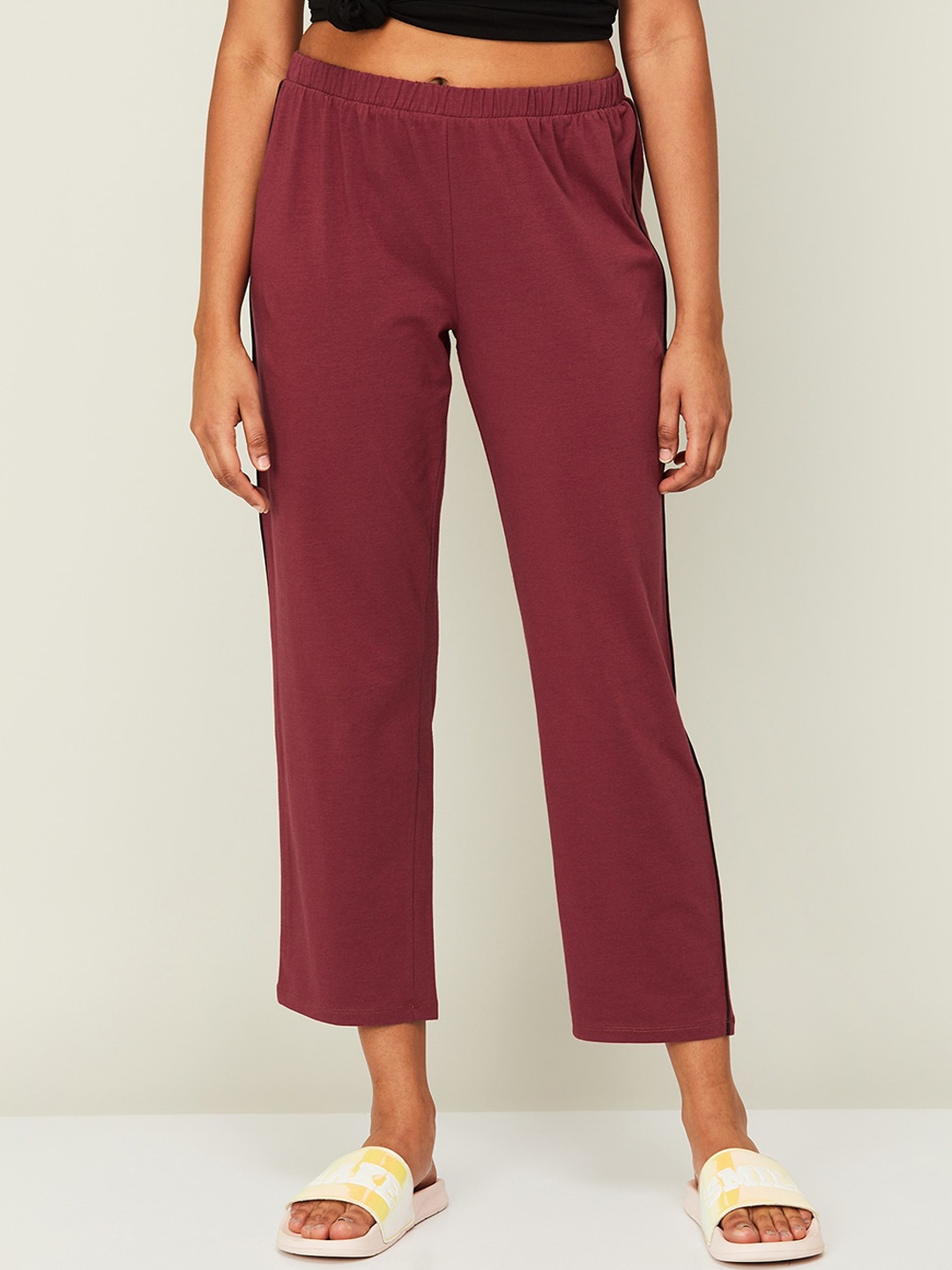 

Ginger by Lifestyle Women Mid-Rise Cotton Lounge Pants, Maroon