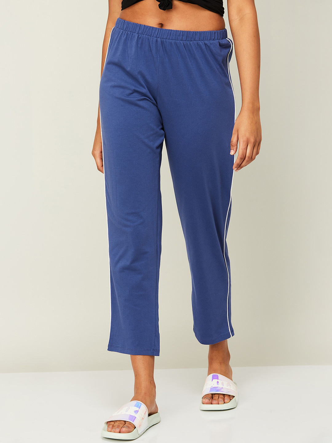 

Ginger by Lifestyle Women Mid-Rise Cotton Lounge Pants, Blue