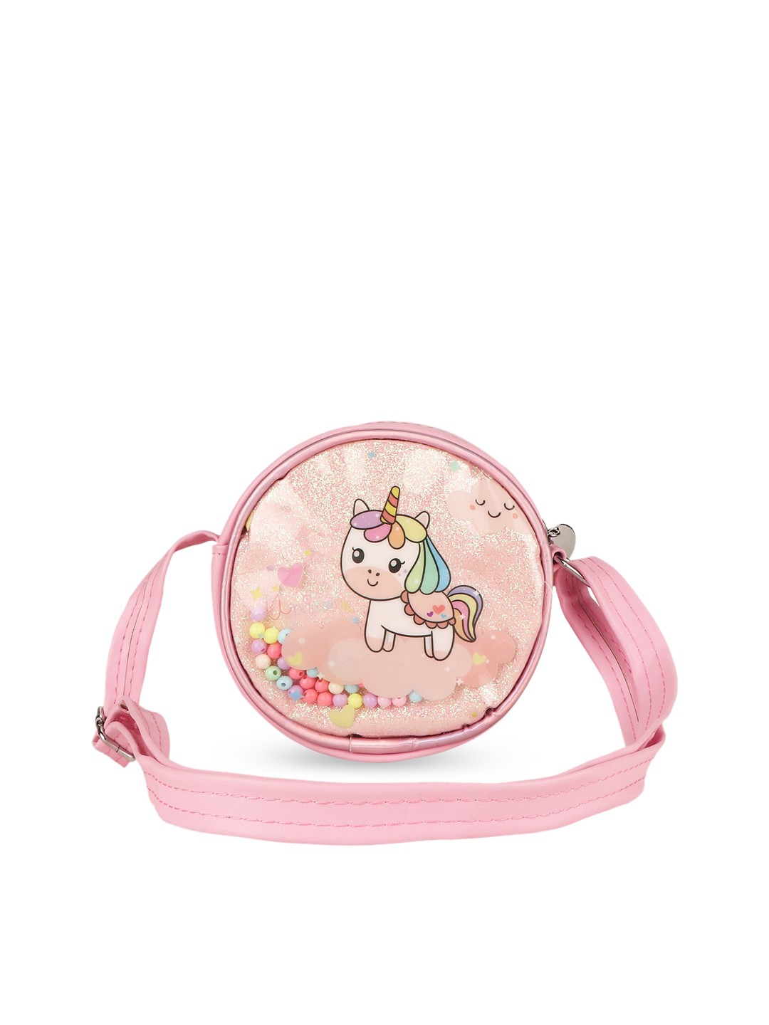 

Asthetika Kids Girls Self Design Small Sling Bag, Pink
