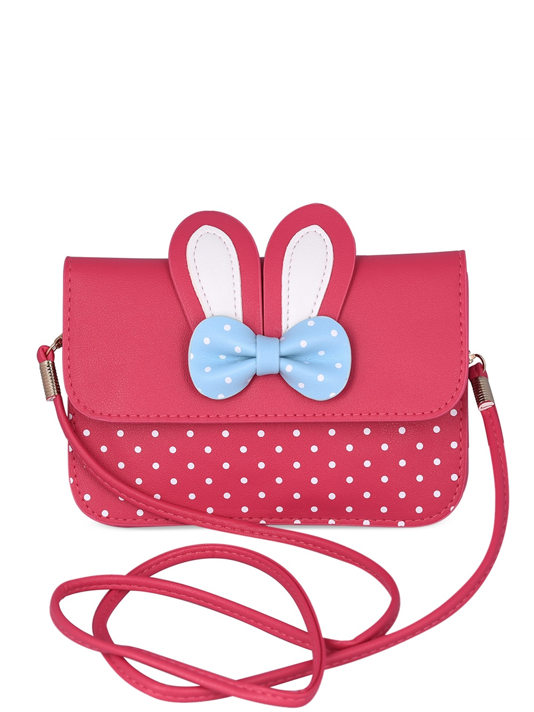 

Asthetika Kids Girls Printed Structured Sling Bag With Bow Detail, Red