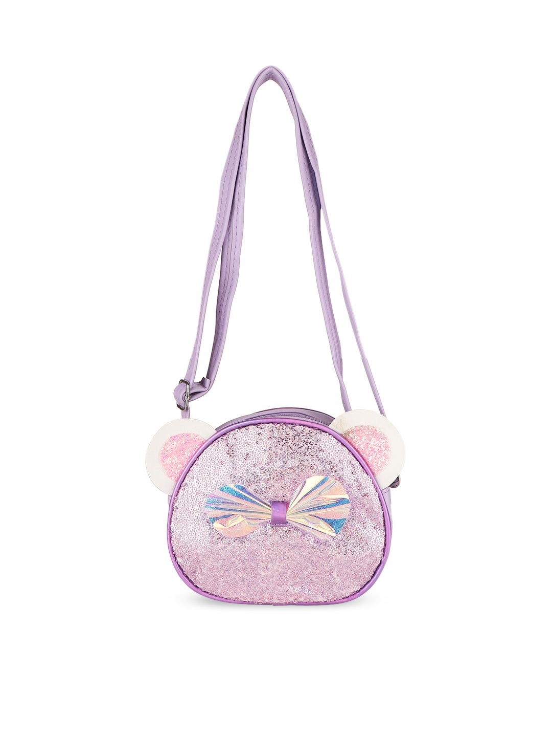 

Asthetika Kids Girls Sequin Bow Embellished Sling Bag, Lavender