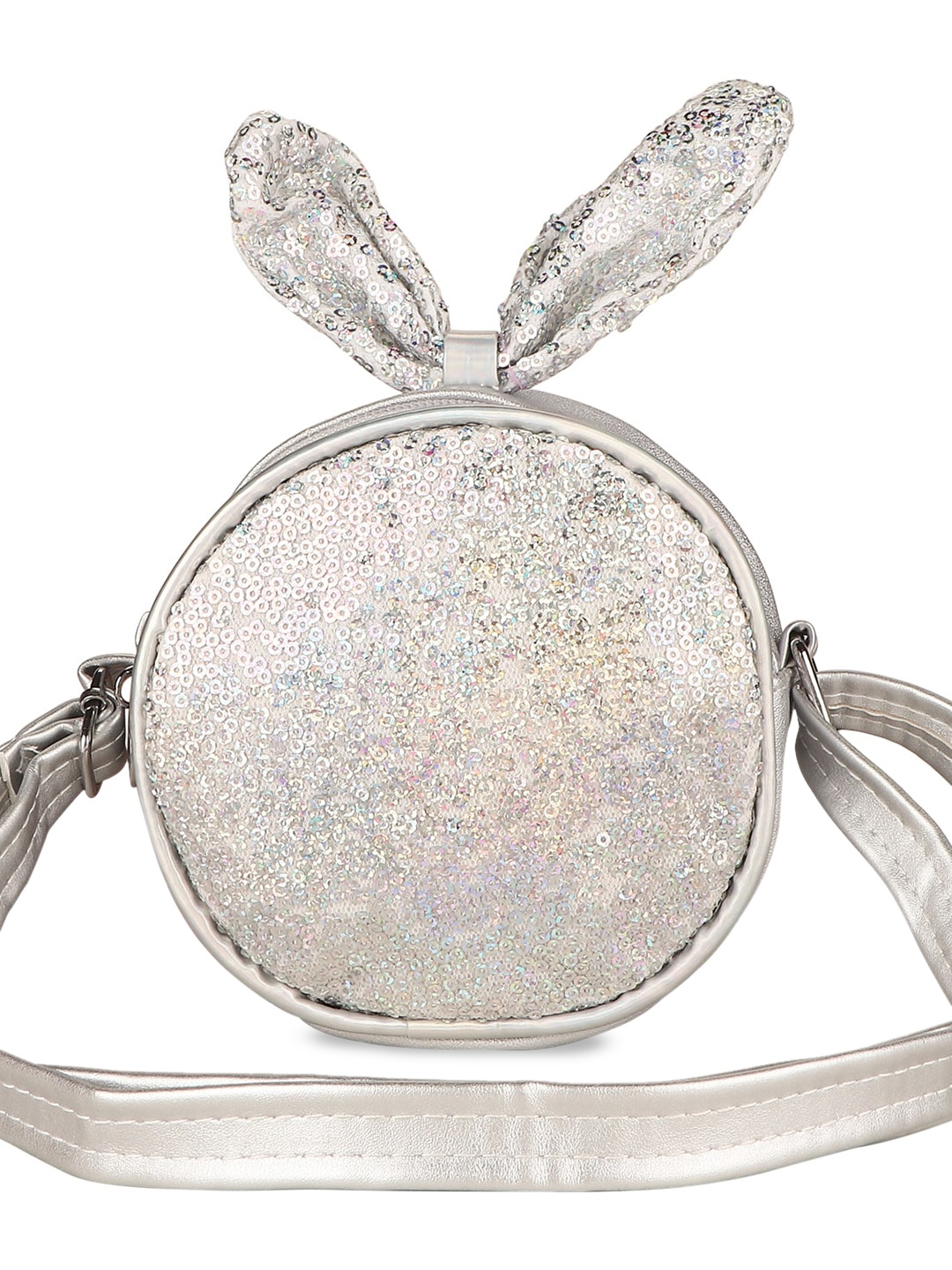 

Asthetika Kids PU Half Moon Shoulder Bag with Tasselled, Silver