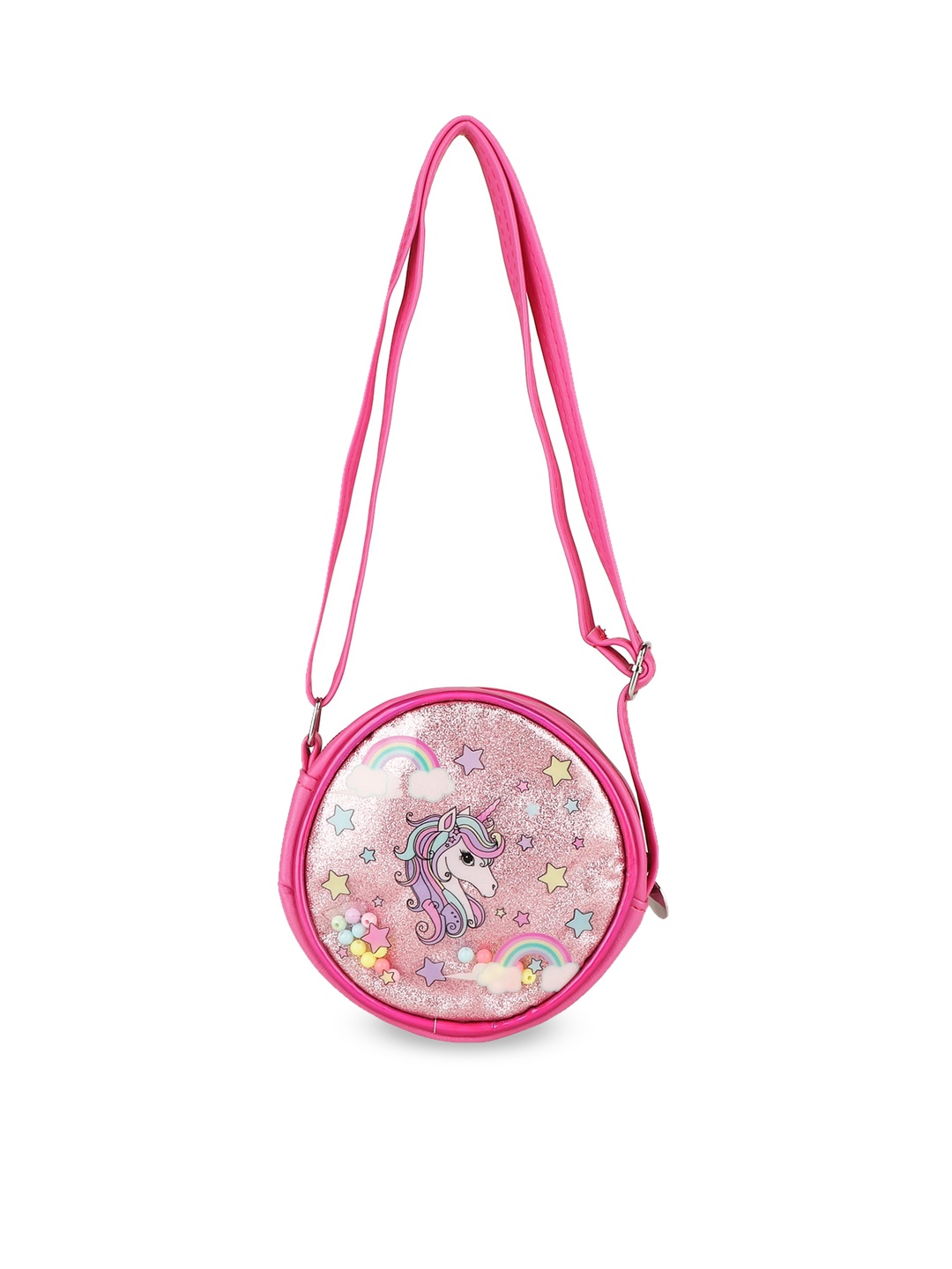 

Asthetika Kids Pink PU Half Moon Sling Bag