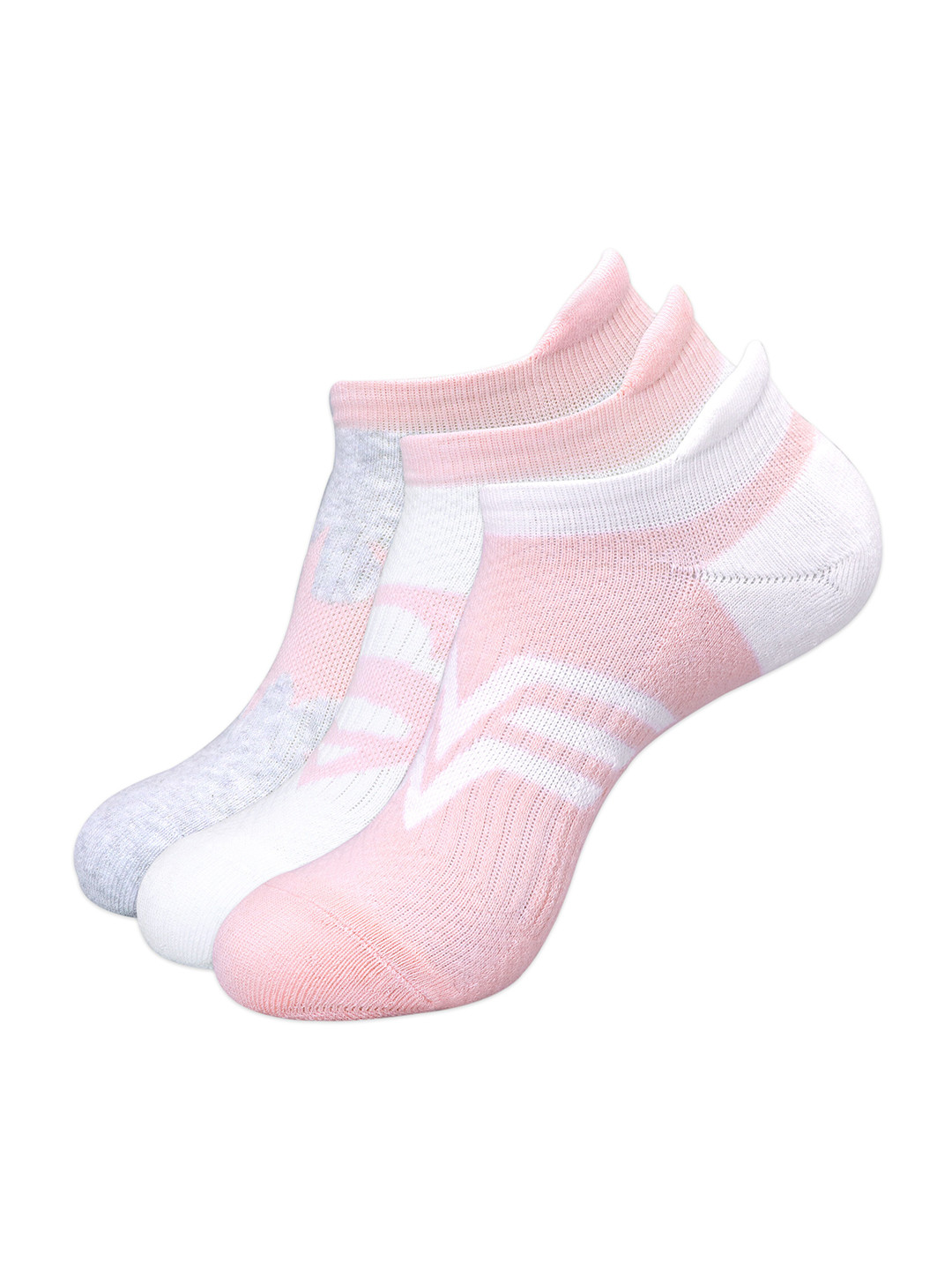 

Balenzia Women Pack Of 3 Cotton Patterned Ankle Length Socks, White