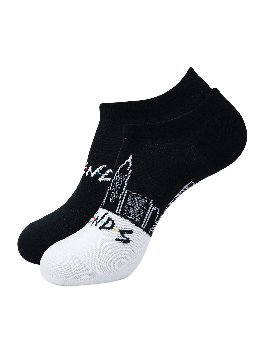 

Balenzia Women Pack Of 2 Patterned Ankle Length Socks, Black