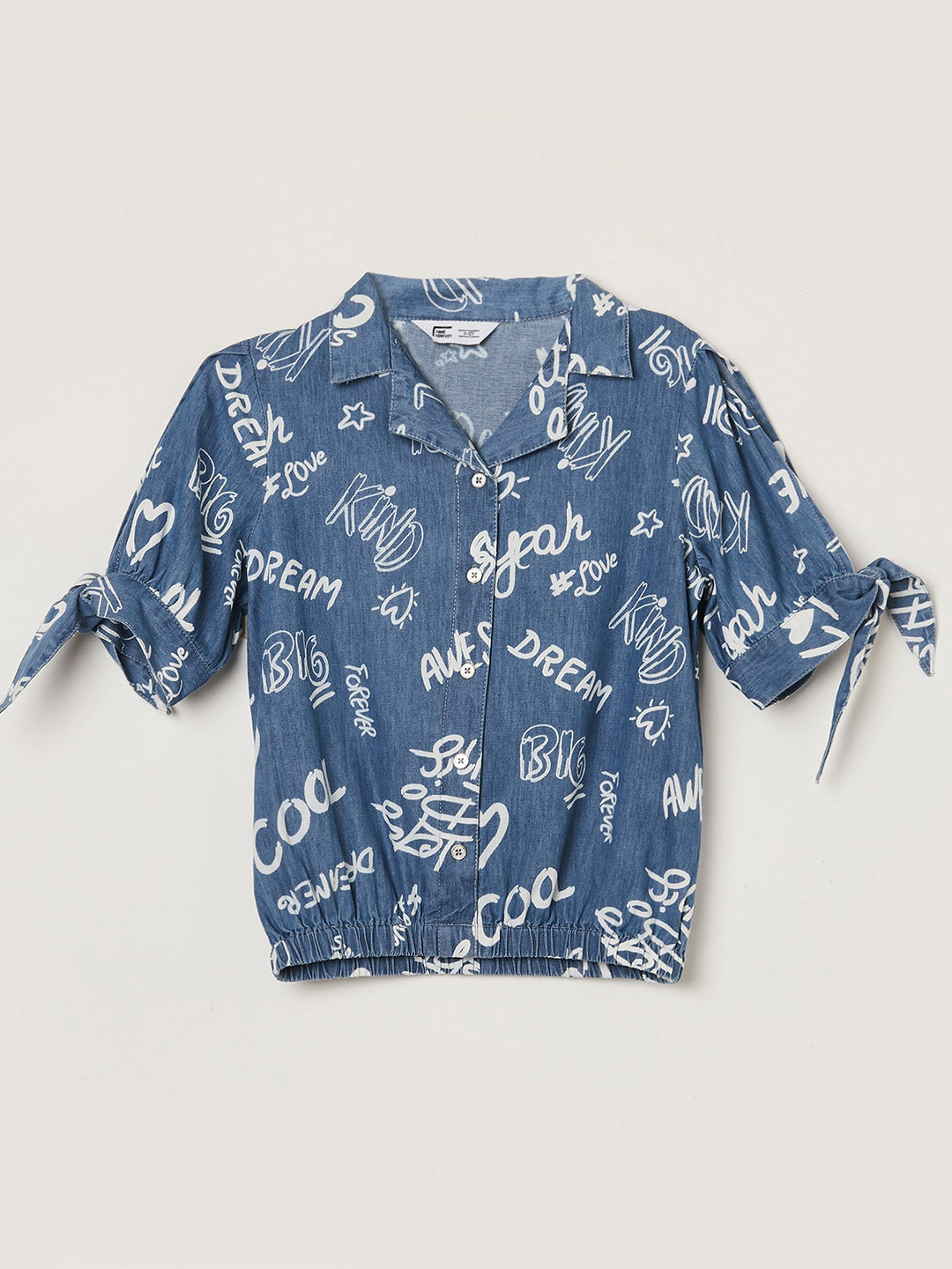 

Fame Forever by Lifestyle Girls Typography Printed Shirt Style Top, Blue