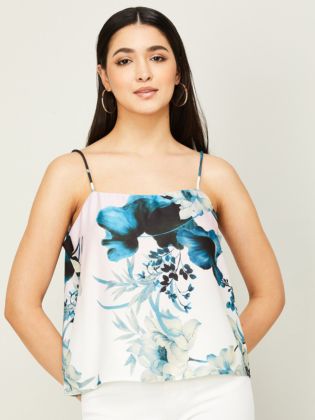 

CODE by Lifestyle Floral Printed A-Line Top, White