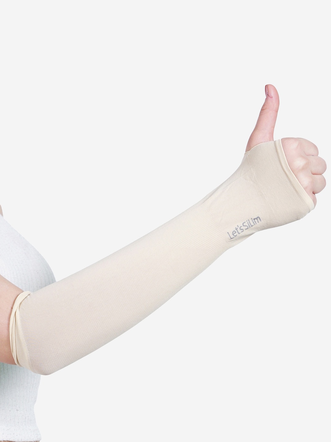 

TEEMOODS Pack Of 2 Sun Protection Arm Sleeves Gloves, Beige