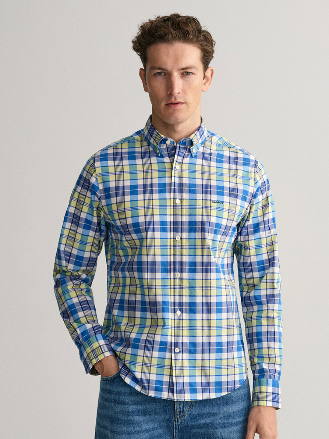 

GANT Men Blue Classic Checked Casual Shirt