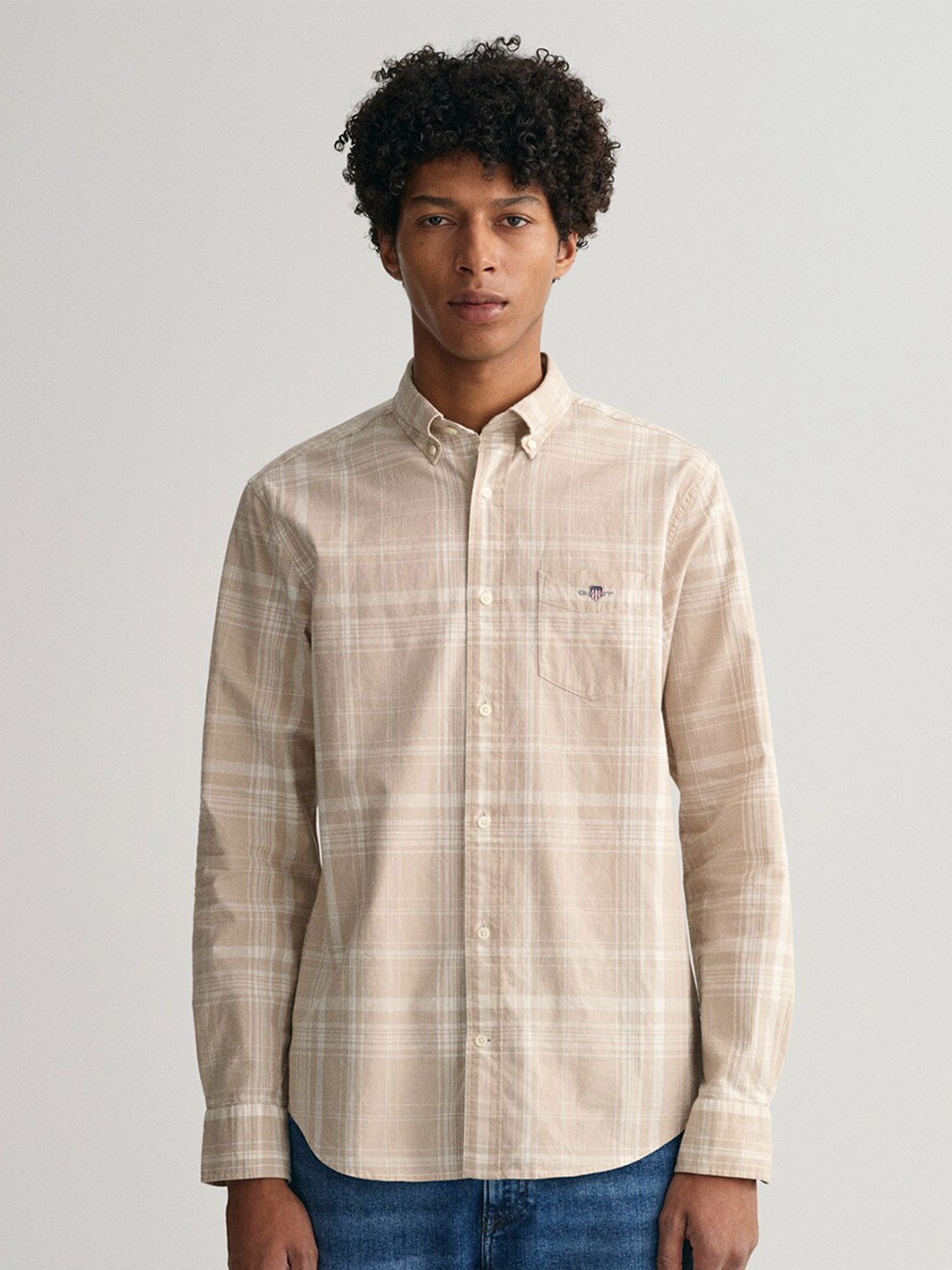 

GANT Men Beige Classic Checked Casual Shirt