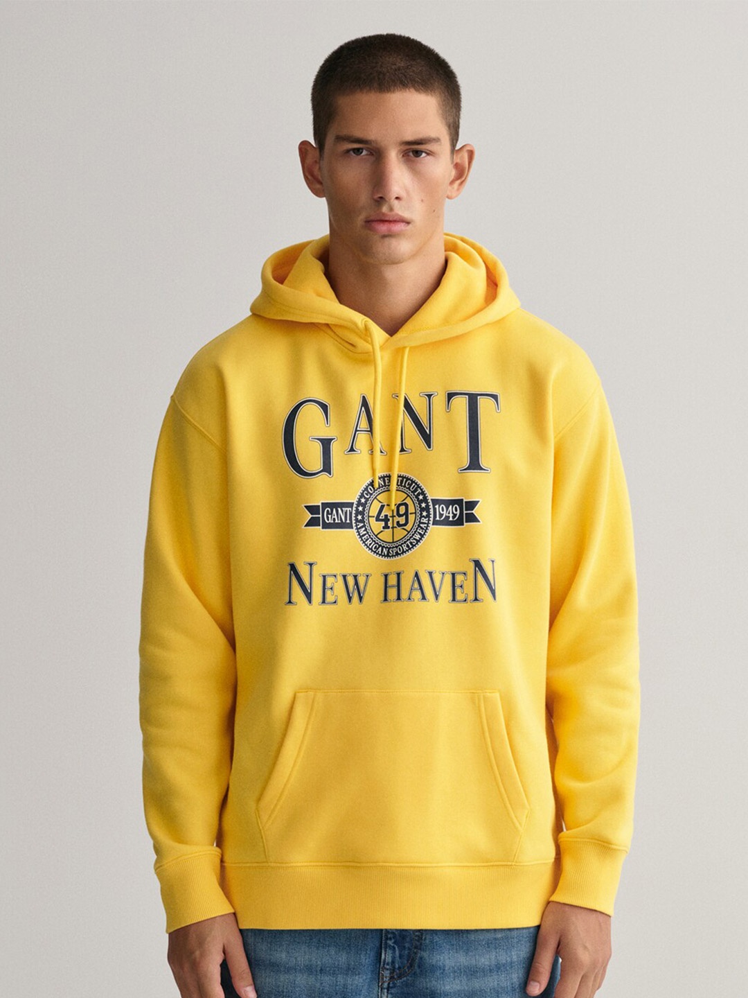 

GANT Men Yellow Printed Hooded Sweatshirt