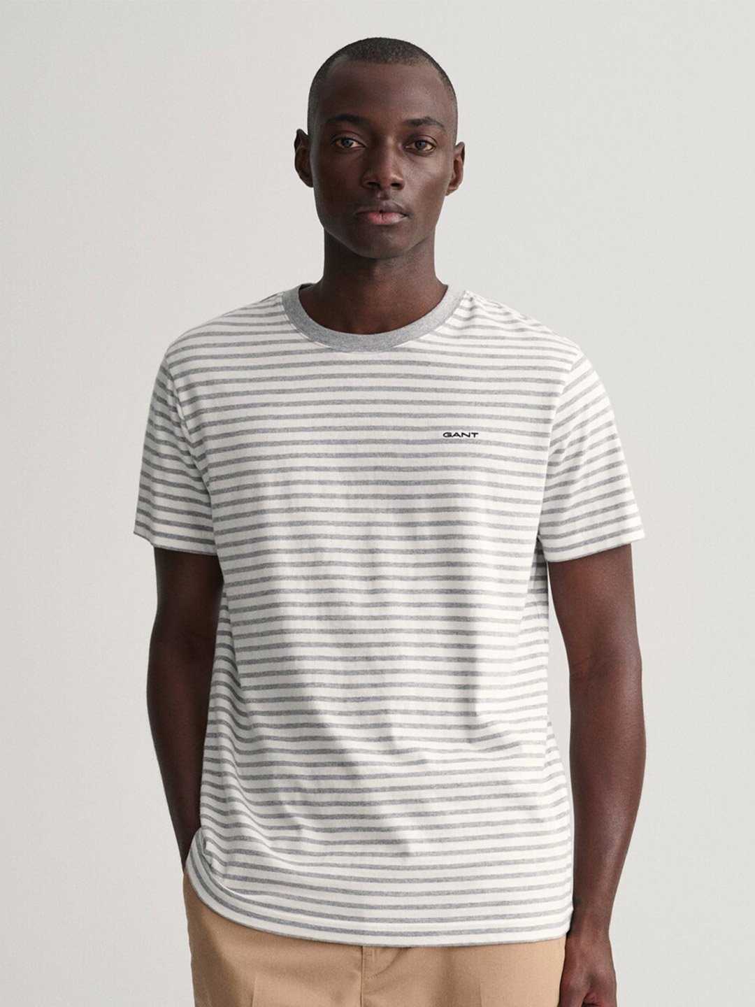 

GANT Men Grey Striped T-shirt