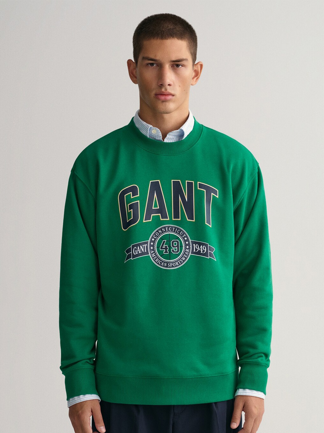 

GANT Men Printed Cotton Sweatshirt, Green