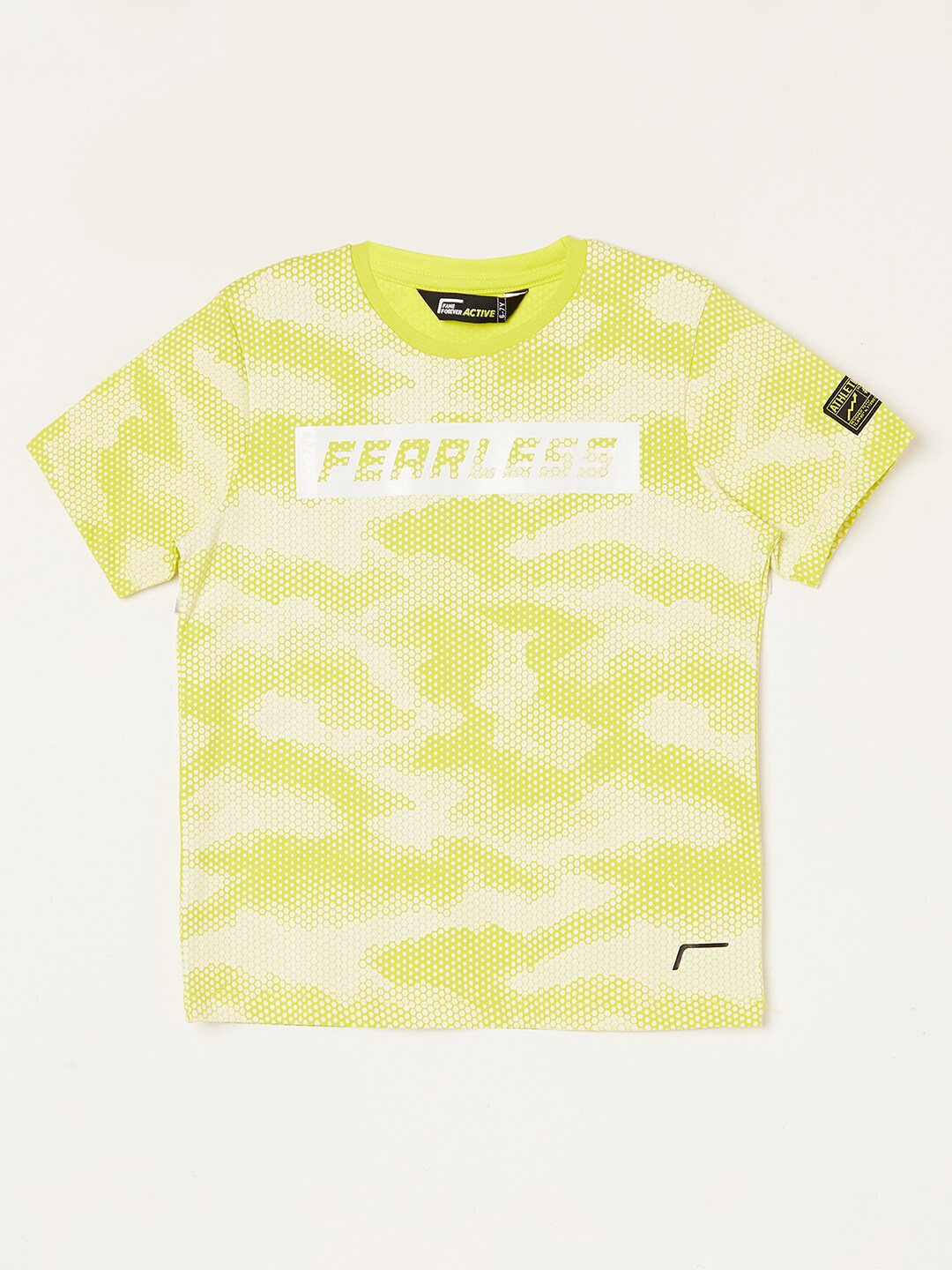 

Fame Forever by Lifestyle Boys Green Printed Pure Cotton Applique T-shirt