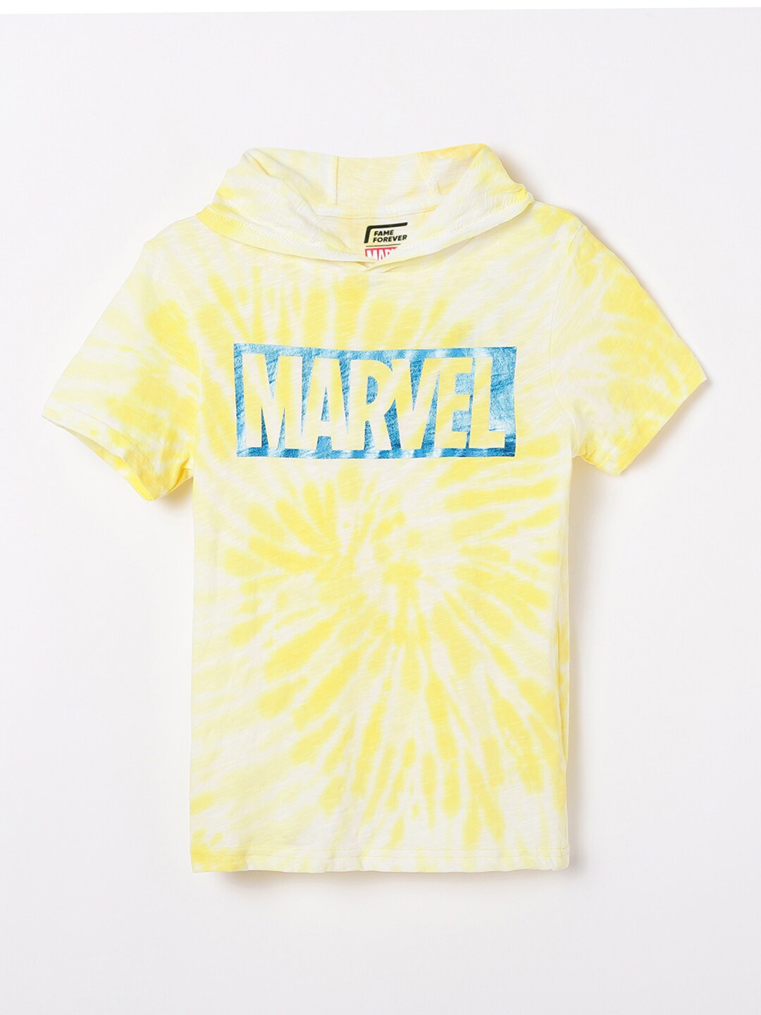 

Fame Forever by Lifestyle Boys Marvel Printed Pure Cotton Applique T-shirt, Yellow
