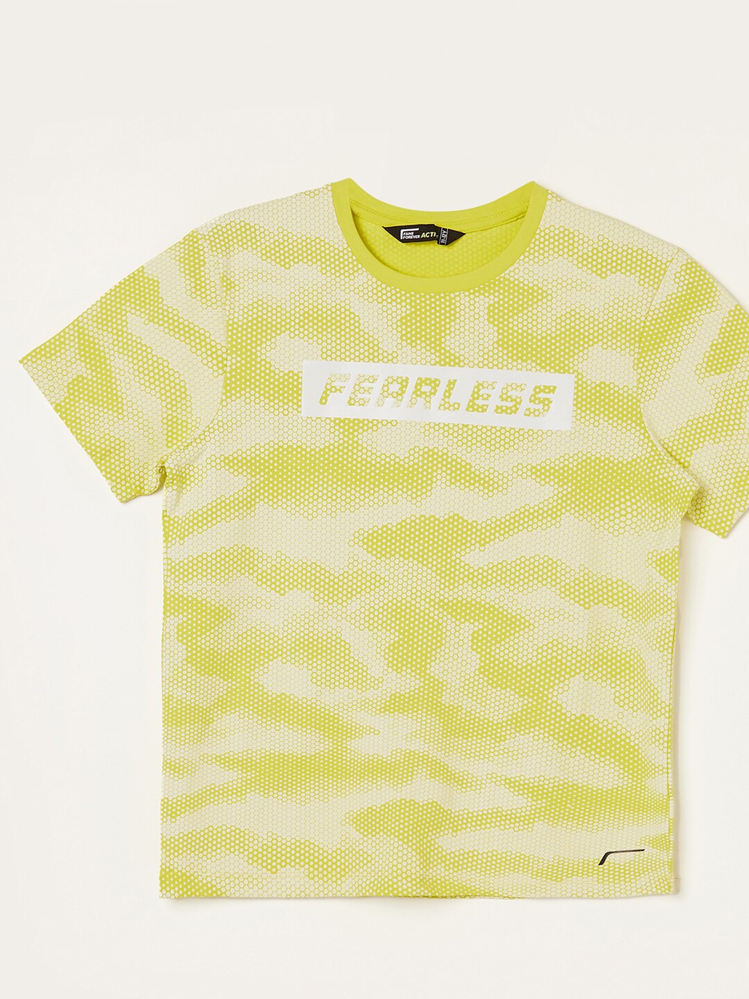 

Fame Forever by Lifestyle Boys Green Printed Pure Cotton Applique T-shirt