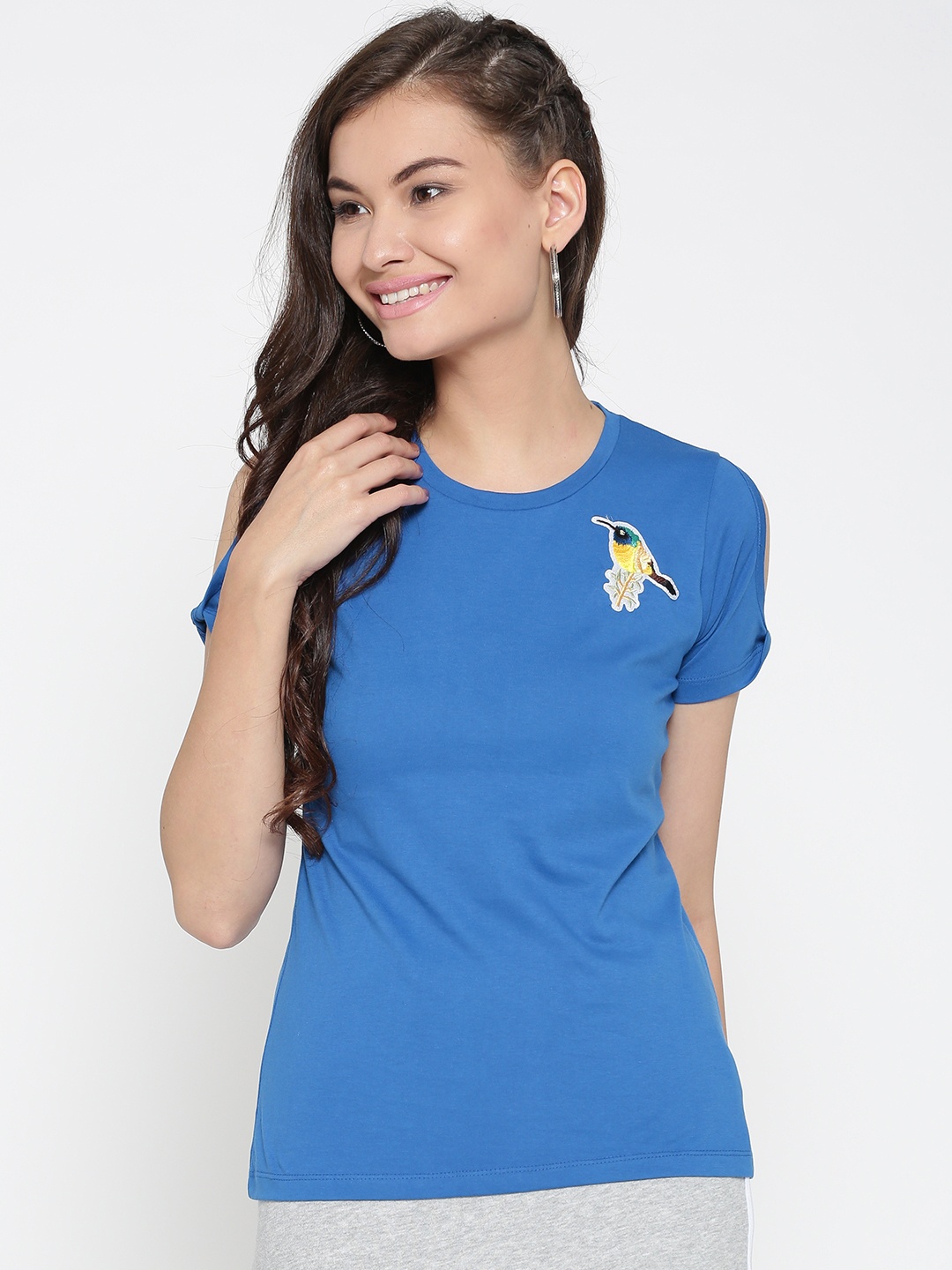 

Style Quotient Women Blue Solid Round Neck T-shirt