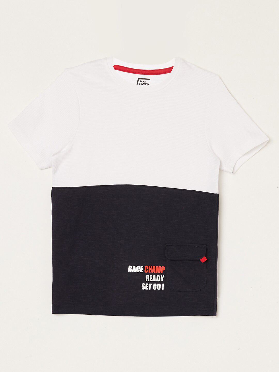 

Fame Forever by Lifestyle Boys Colourblocked Pure Cotton T-shirt, Black