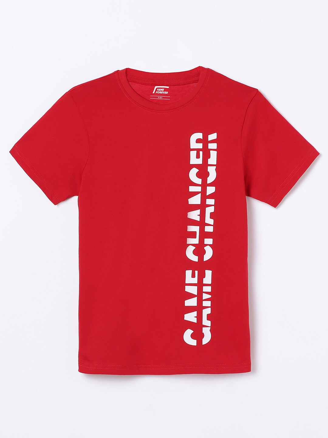 

Fame Forever by Lifestyle Boys Typography Printed Pure Cotton T-shirt, Red