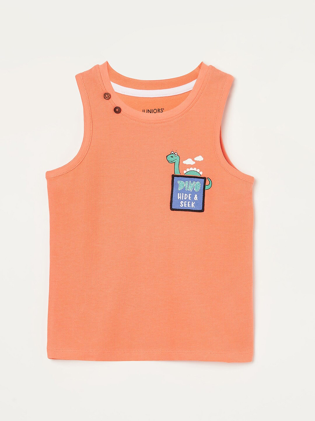

Juniors by Lifestyle Boys Sleeveless Pure Cotton T-shirt, Coral