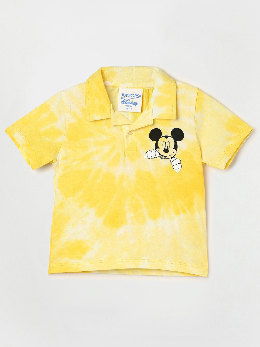 

Juniors by Lifestyle Boys Mickey & Friends Graphic Printed Polo Collar Pure Cotton T-shirt, Yellow