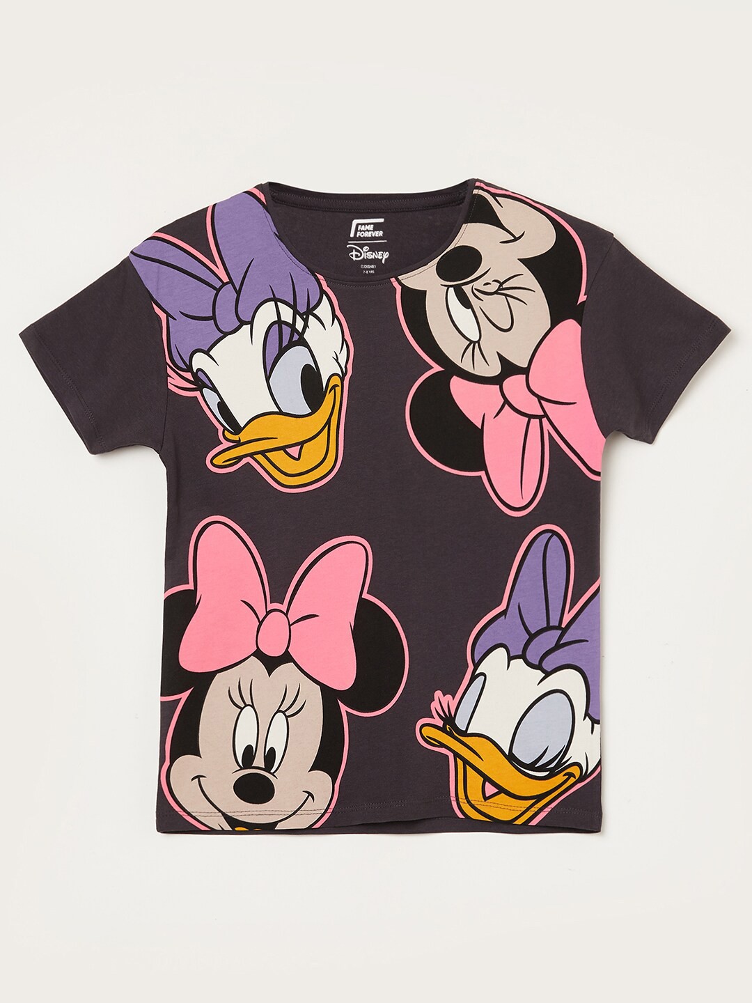 

Fame Forever by Lifestyle Girls Grey Mickey & Friends Printed Pure Cotton T-shirt