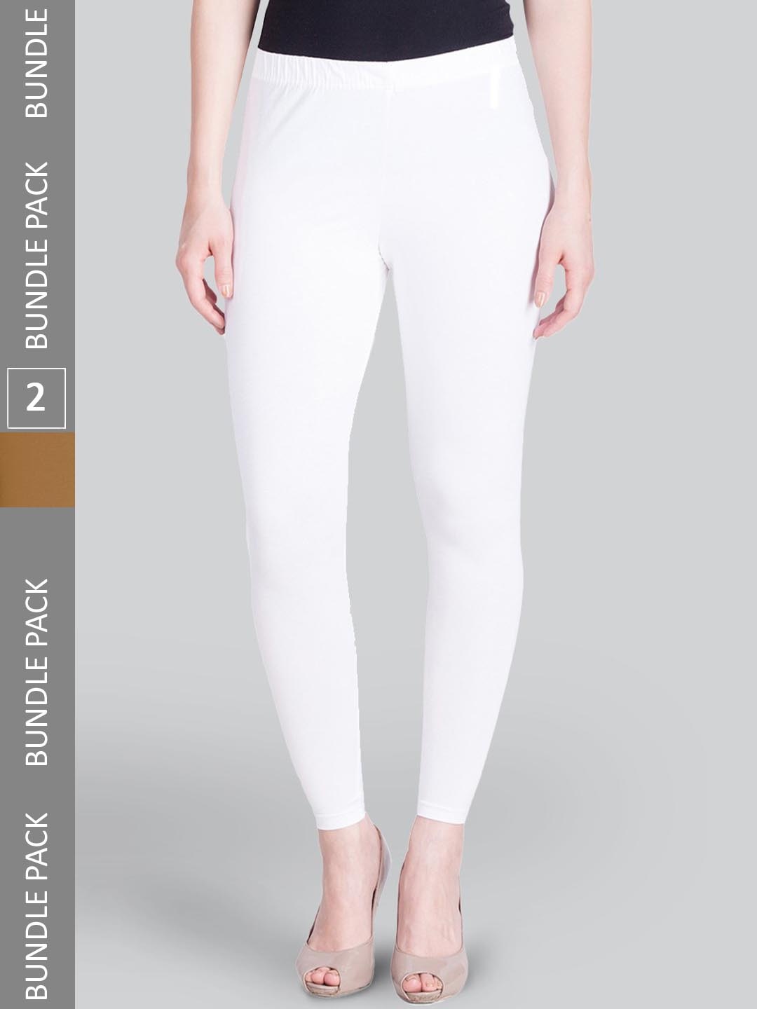 

LYRA Pack Of 2 Ankle Length Leggings, White