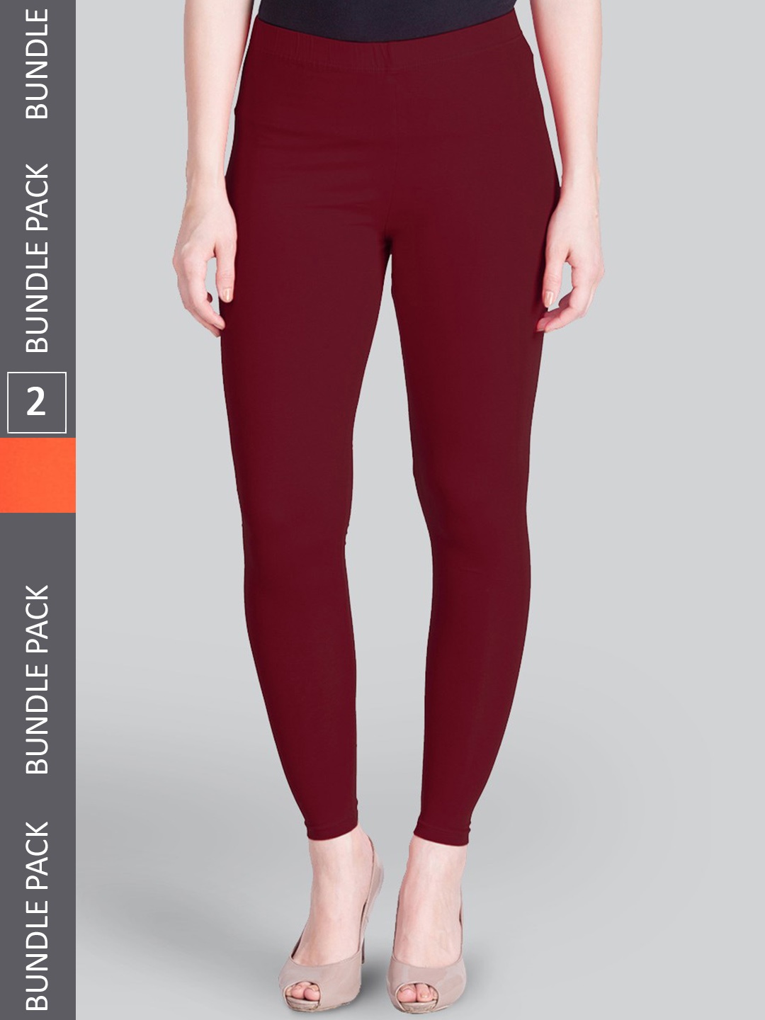

LYRA Pack Of 2 Ankle-Length Leggings, Orange