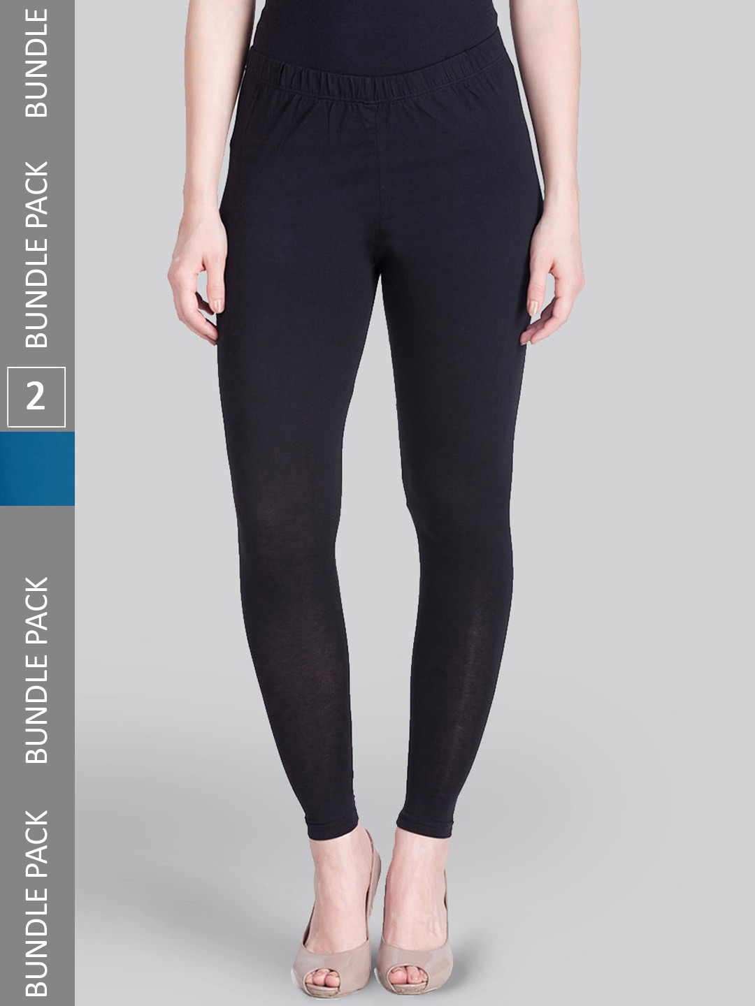 

LYRA Pack Of 2 Ankle Length Leggings, Black