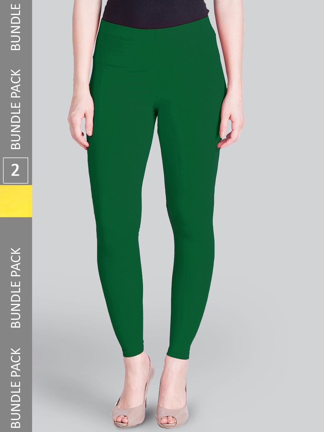 

LYRA Pack Of 2 Ankle-Length Leggings, Green