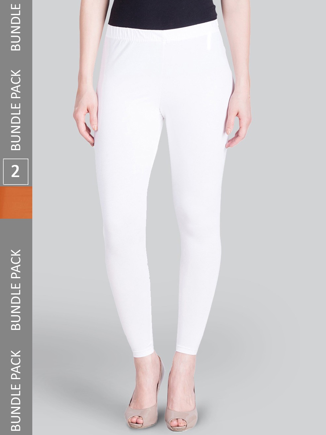 

LYRA Pack Of 2 Ankle Length Leggings, White