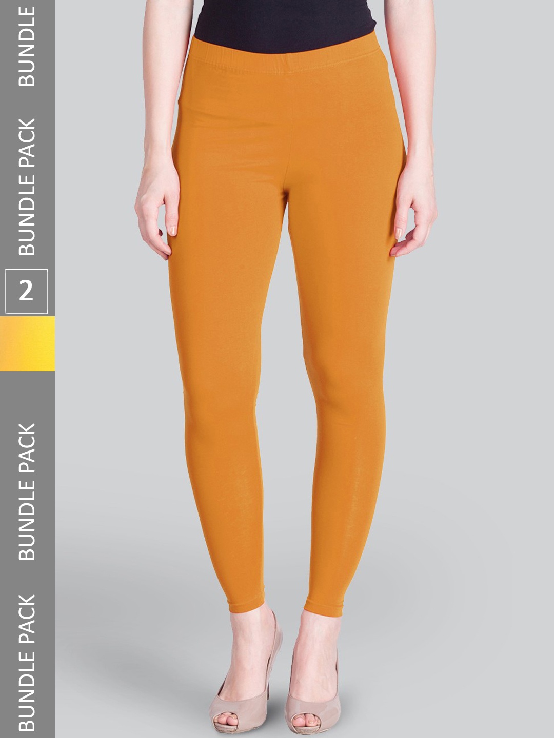 

LYRA Pack Of 2 Ankle-Length Leggings, Yellow